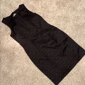 Slightly Open back Black bodycon dress with design